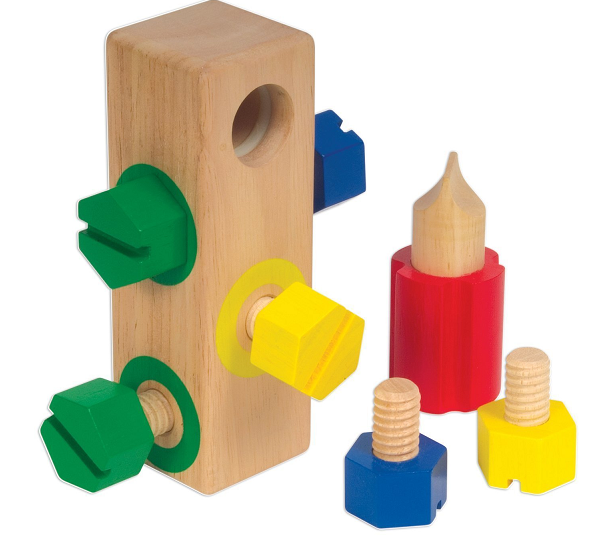 wooden screw set - Toys for kids with down syndrome